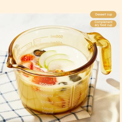 China Microwave Glass Measuring Cup Viable Safe Clear Adult Measuring Cup 500ml New Design for sale