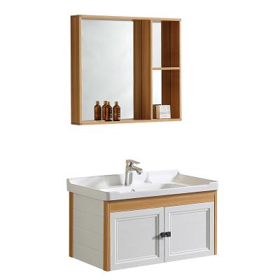 China New Modern Aluminum Alloy Modern Floating Bathroom Cabinet With Hanging Bathroom Cabinet for sale