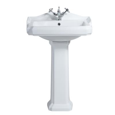 China Soft Nordic Style Ceramic Hand Wash Sanitary Ware Bathroom Pedestal Sink for sale