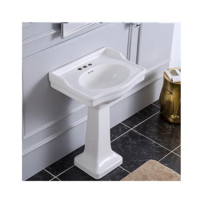 China New Modern Design Smooth Ceramic Sink Basin Bathroom For Ceramic Basin With Base for sale