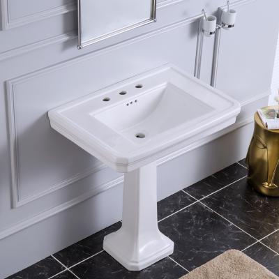 China CUPC America Soft Style Ceramic Hand Wash Sanitary Ware Bathroom Pedestal Sink for sale