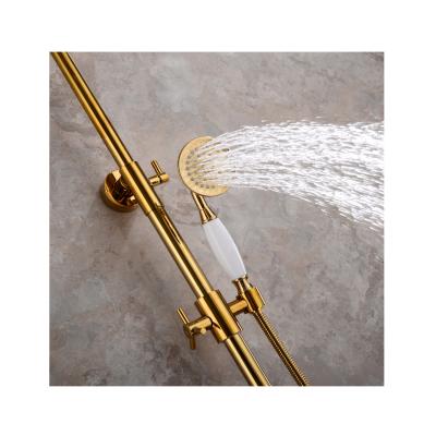 China With Slide Bar Hot Selling Low Price Brass Shower Head With Wall Mounted Bathroom Shower Faucet for sale