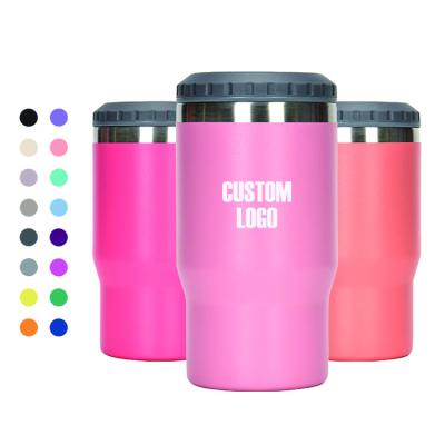 China Viable 4 in 1 Sublimation Stainless Steel Tumbler Cups Beer Cola Drink Bottle Beverage Beverage Can Cooler 16oz for sale