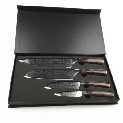 China Workable OEM Japan Logo 4/5/8pc Bread Cutter Slicer Carving Knife Set Masks Carbon Steel With Pakka Wood Chef Boning Knife Blade Blank for sale