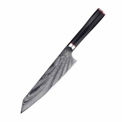 China Viable Custom Logo Classic Design 8 Inch 73 Layer Germany AUS-10 Kitchen Damascus Knife Japanese 73 Steel Blade White Steel Meat Meat Knives for sale