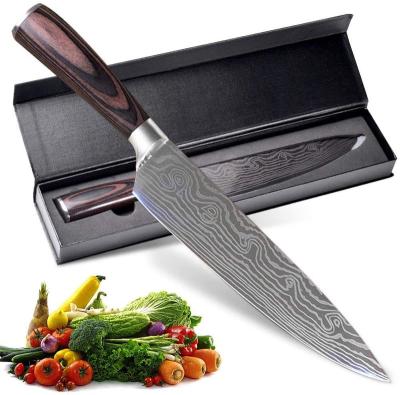 China Viable Factory OEM Professional 8 Inch Kitchen Knife Stainless Steel German High Carbon Knives Pro With Ergonomic Handle Chef Knife for sale