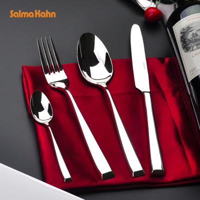 China Designer Viable Custom Restaurant Logo Reusable Rose Gold Flatware Dinnerware With Gift Box 18/10 Stainless Steel Cutlery Friendly Dinnerware Set for sale