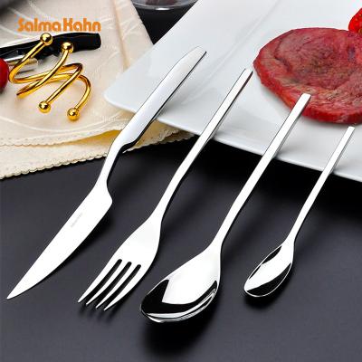 China 2021 Hot Sale Viable Luxury Metal Silverware Modern Restaurant Flatware Set With Box French Style 18/10 Stainless Steel Flatware Sets for sale