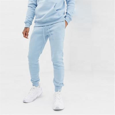 China 2021 British Style Anti-Wrinkle Anti-Wrinkle Men's Fitness Sports Street Wear Active Gym Sweater Light Blue Slim Fit Sweatpants Working Out Pants for sale