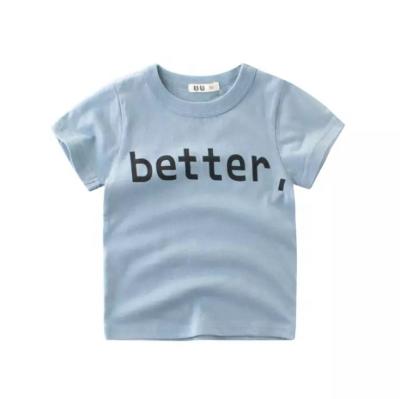 China New Cotton Baby Kids Clothes Custom Sellers Anti Shrink 100% Custom Logo T-shirt Anti-Shrink For Boy for sale