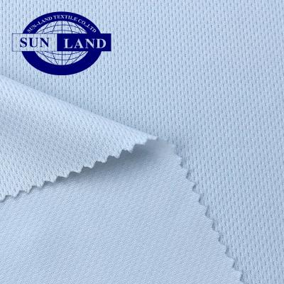 China Shrink-resistant functional fabric sports vest 200gsm natural 100% polyester yarn birdeye mesh fabric for sale