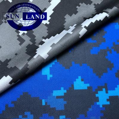 China Fashion Sportswear Apparel Clothing 100% Polyester Sublimation Camouflage Combat Shrink-Resistant Fabric Printed Mesh Fabric for sale