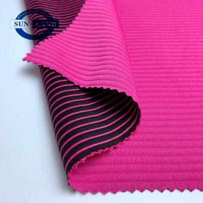 China Wicking Blend Polyester Jacquard Stripe Knitting Fabric For Fashion Sports Wear for sale