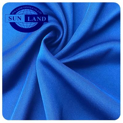 China Dry Fit Fabric 4 Way Stretch Polyester Spandex Elastic Weft Interlock Knit Stretch Fabric For Sportswear for sale