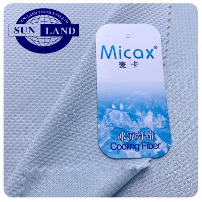 China Cooling Antibacterial Polyester And Wicking Micax Contact Zinc Ion Quick Dry Nylon Knit Honeycomb Mesh Fabric for sale