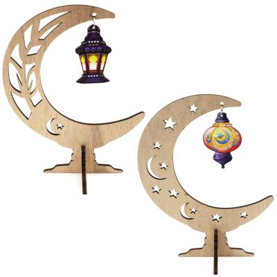 China Ramadan Table Decor Eid Mubarak Party Folk Ornaments Art Decorations New Product Wood Craft for sale