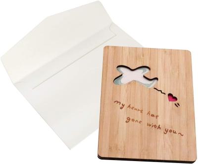 China Europe valentine cards handmade bamboo greeting card for wedding valentine gifts for sale