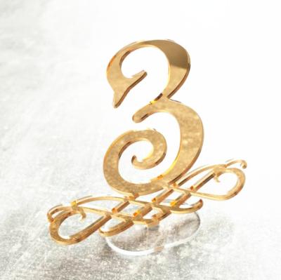 China Restaurant Weeding Decoration Place Card Free Table Sighs Custom Acrylic Laser Cut Table Number Holders for sale