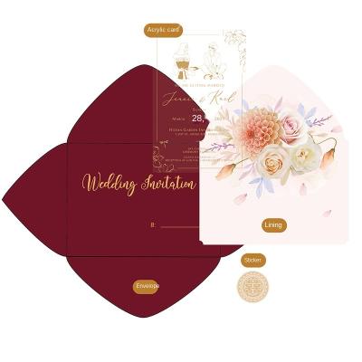 China Europe Acrylic Invitations Birthday Wedding Party Company Commemorative Business Activities Invitation Card Menu Card Production for sale