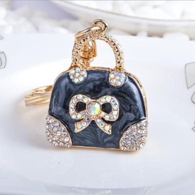 China European Metal Pendant Car Gifts Rhinestone Handbag Keychain Key Chain for sale