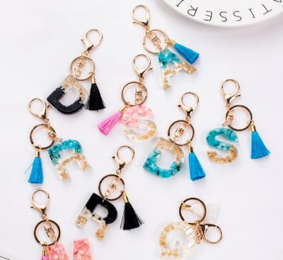 China Gift Hot Selling YOUMAO Letters Acrylic Tassel Key Chain Custom Keychain for sale