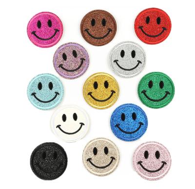 China 2020 3D Embroidery Clothing Accessories Cute Smiley Face Cloth Stickers Adhesive Patch for sale