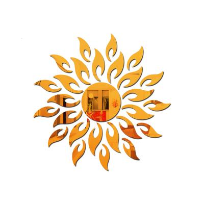 China Waterproof+Eco-friendly The Sun Shape Acrylic Mirror Wall Stickers Room Decor Wall Stickers With UV Printing Logo for sale