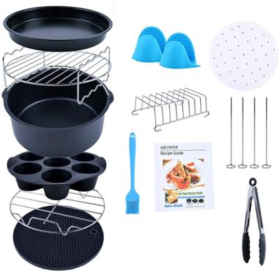 China Viable 8 Inch Air Fryer Accessories 12 Pcs Deep Fryer Accessories With Recipe Cookbook Compatible With All Air Fryer 5.3QT Or Larger for sale