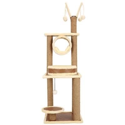 China Viable Pet Supplies Cat Climbing Frame Scratch Board Custom Made Wholesale Cat Pillar Cat Tree for sale