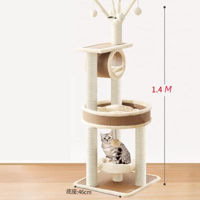 China Cat Scratcher Wholesale Design Green Viable Plants Climb Scratcher Tree Cat Furniture Tower Pet Cat for sale