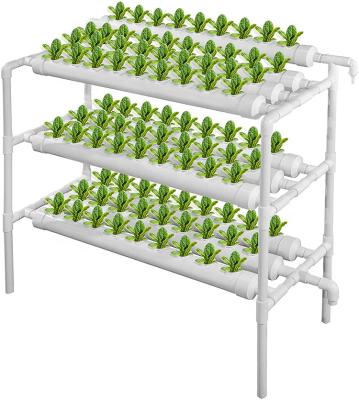 China Hydroponic Farms Grow Kit 90 Sites 10 Sites NFT PVC Pipe Balcony Hydroponic Garden Grow Kit Hydroponic Soilless Plant Growing System for sale