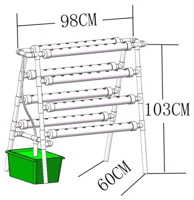 China Small Farms Footprint PVC 72 Hole NFT Channels For Hydroponics With Tube for sale