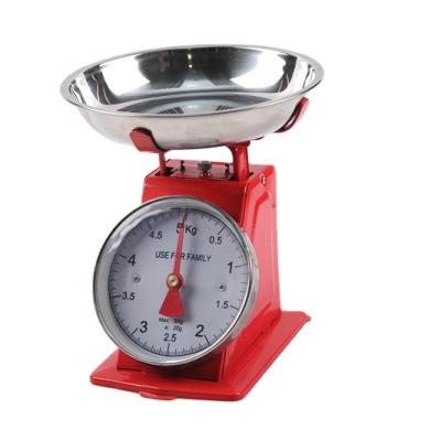 China With Steel Scale Tray Powder Coating Color Option 2 Kg 5 Kg 10kg Spring Available Food Dial Weighing Mechanical Kitchen Scale for sale