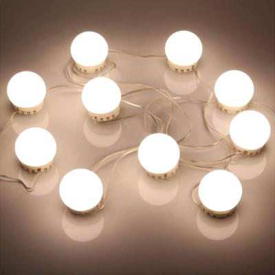 China Modern Hollywood Vanity Light 3 Color Makeup Mirrors LED Bulbs Dimmable LED Vanity Mirror 6 Bulbs Vanity Light for sale