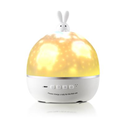 China Modern Animal Portable Color Projector Music Box LED Night Light Gift Rabbit Night Changing Lamp for sale