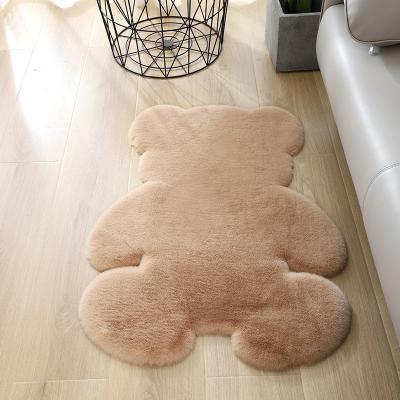 China Best Quality Faux Rabbit Fur Rug Bunny Rabbit Fur Rug Washable Soft Fluffy Fur Blanket Home Decoration Carpet for sale