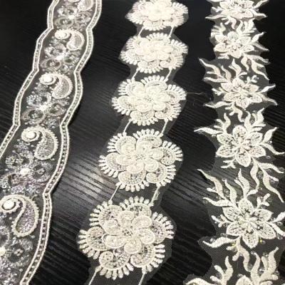 China Custom 100% Cotton Color Shrink-Resistant Women Dress Milk Silk Guipure Embroidery Lace Fabric for sale