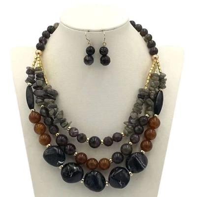 China FASHIONABLE African Jewelry Necklaces Women Handmade Beaded Necklace Beaded Scarf Necklace Maxi Necklace for sale