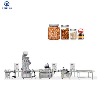 China Fully Automatic Food Pellet Weighing Popcorn Candy Nuts Bottle Filling Machine for sale