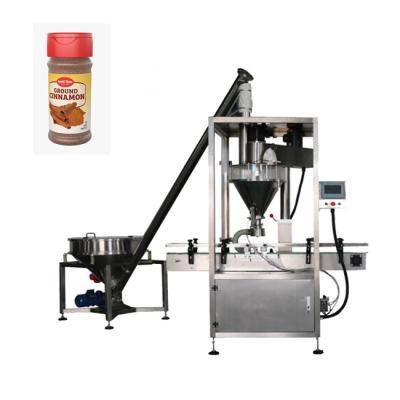 China Multi Purpose Food Bottle Jar Curry Pepper Seasoning Powder Filling And Capping Machine for sale