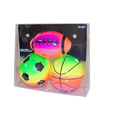 China Promotional Toy Inflatable PVC Material 5inch 3pack Rainbow Eco-friendly Sport Ball for sale