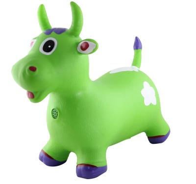 China Inflatable Toy Inflatable PVC Eco-friendly Material Ride-on Hopper Paint Animal Cow With Voice Indoor And Outdoor Toys for sale