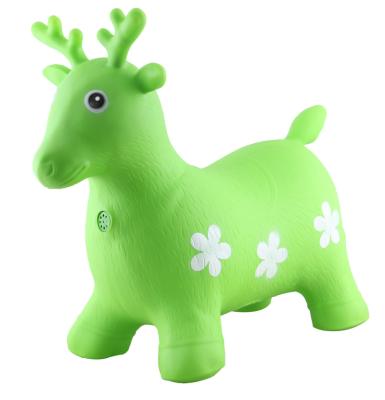 China Inflatable Toy Inflatable PVC Eco-friendly Material Ride-on Animal Bouncing Deer With Voice Indoor And Outdoor Toys for sale