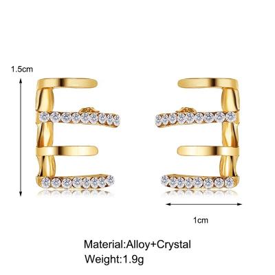 China Other Hot earrings niche design high-end sense of wholesale creative simple diamond-encrusting four claw earrings for sale