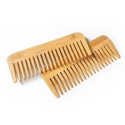 China Home Wholesale Universal Eco-Friendly Biodegradable Custom Natural Bamboo Tooth Hair Wooden Comb for sale