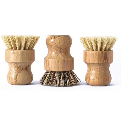 China High Quality Sustainable Hot Selling Bamboo And Sisal Dish Brush Plastic Free Dishes Scrub Brush For Dishes Pots Pans for sale