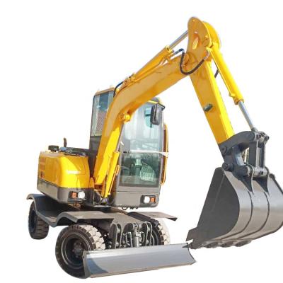 China Construction Material Stores RLD Earth Moving Machinery 6 Ton 7.5T 9ton 10ton Wheeled Excavators 7ton 8ton Wheel Excavators For Construction for sale