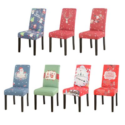 China 1/2/4/6pcs Strechable Spandex Dining Room Stretch Wedding Banquet Chair Seat Covers Elastic Dining Chair Cover Set For Christmas for sale