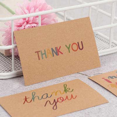 China Custom Natural Eco-friendly LOGO Printing Greeting Wishes Card Kraft Paper Cards Gift Decoration Thank You Business Card for sale