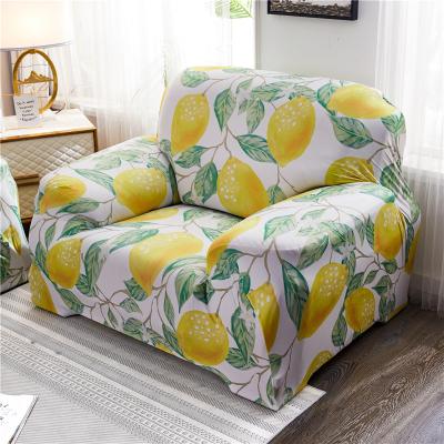 China Custom European Luxury Home Bedroom Center Elastic I Shape Spandex Printed Pattern Sofa Slipcover Couch Cover For Living Room for sale